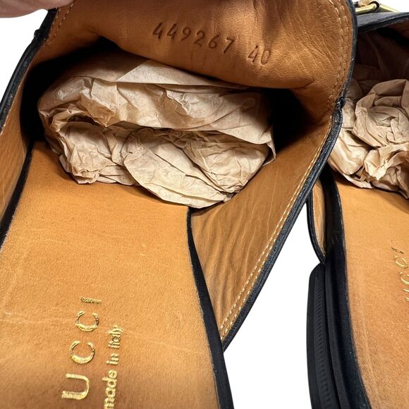 Gucci Princetown Rose Embroidered Black Loafer Mules Sz 40 Designer Iconic Flats - Picture 8 of 11
